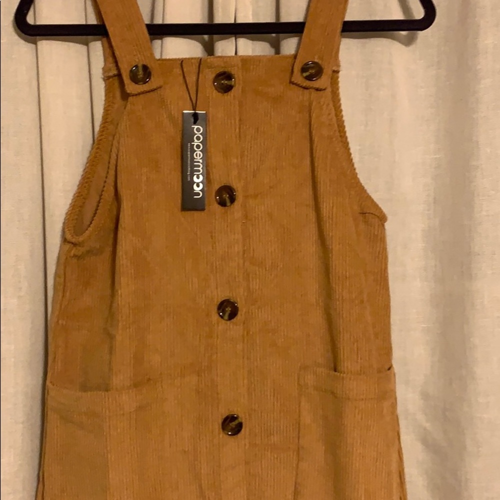 Corduroy Button Coverall - Camel Color - Picture 2 of 3
